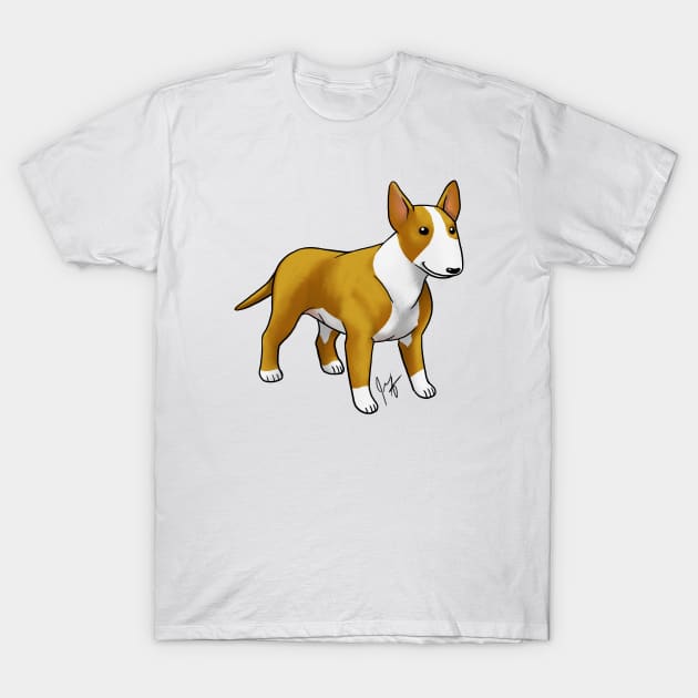 Dog - Bull Terrier - Brown and White T-Shirt by Jen's Dogs Custom Gifts and Designs